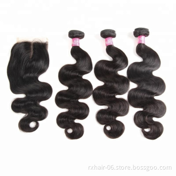 Factory Wholesale Stock 4"*4" Lace Frontal Closure Cuticle Aligned Human Hair Bundles with Lace Closure